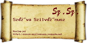 Száva Szilvánusz névjegykártya